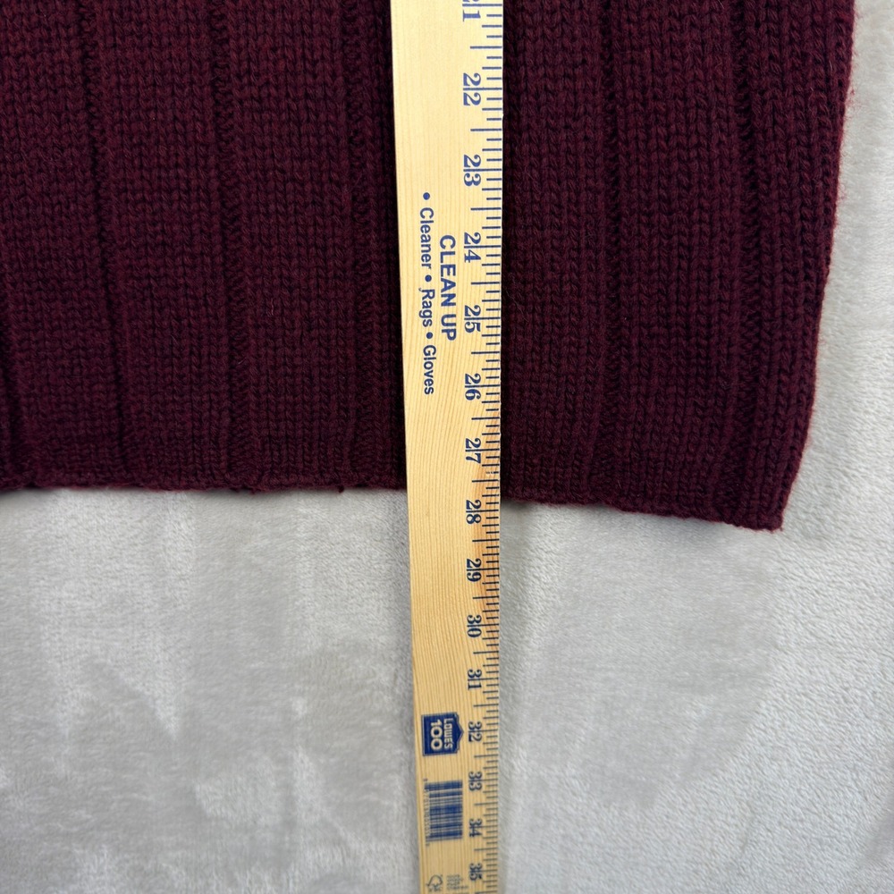 NWT Abercrombie & Fitch Sweater Mens L Burgundy Ribbed Wool Muscle Fit - Picture 5 of 6